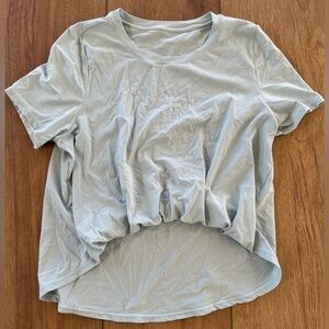 ZYIA Pale Blue High-Low Crew Tee